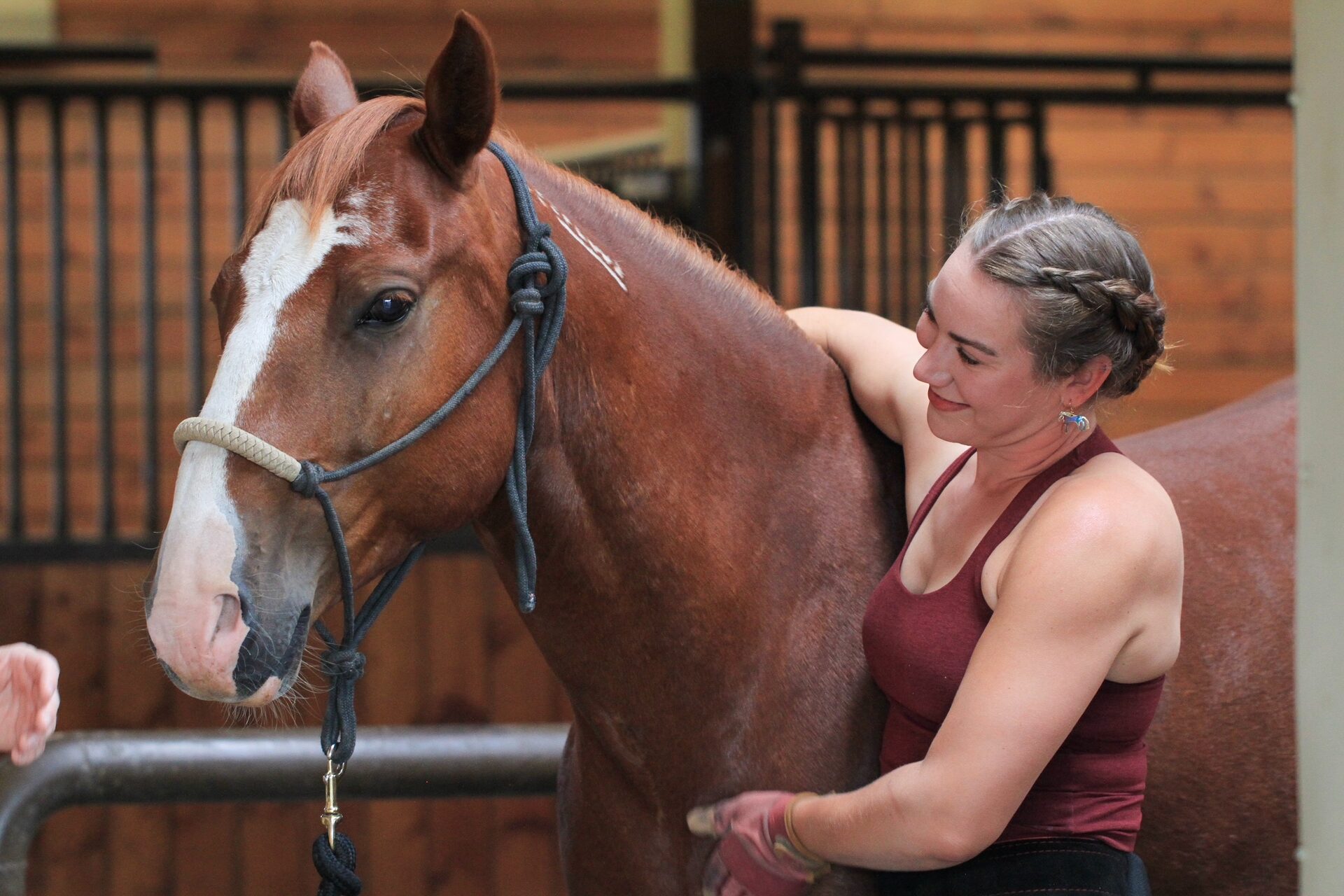 Alex Crenshaw with a horse